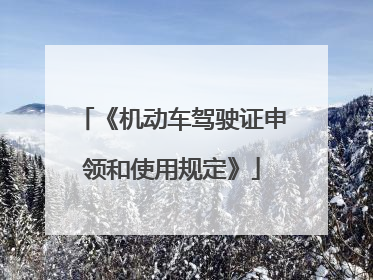 《机动车驾驶证申领和使用规定》