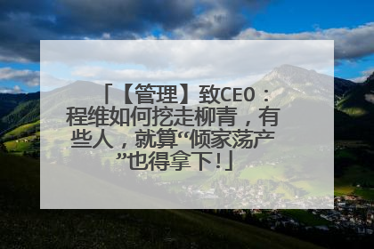 【管理】致CEO：程维如何挖走柳青，有些人，就算“倾家荡产”也得拿下!