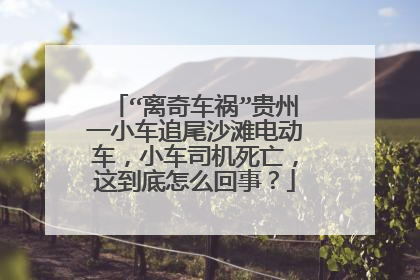 “离奇车祸”贵州一小车追尾沙滩电动车，小车司机死亡，这到底怎么回事？