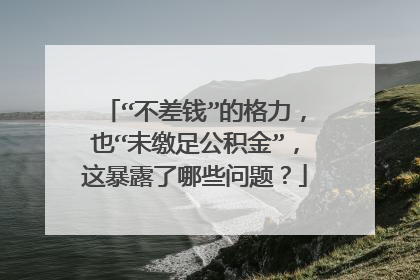 “不差钱”的格力，也“未缴足公积金”，这暴露了哪些问题？