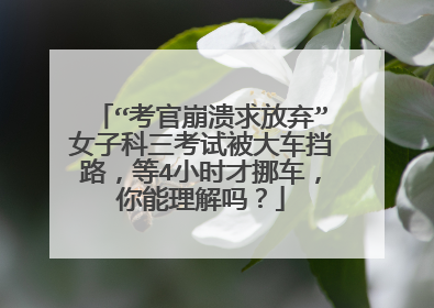 “考官崩溃求放弃”女子科三考试被大车挡路，等4小时才挪车，你能理解吗？