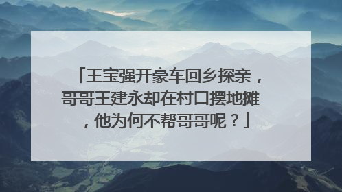 王宝强开豪车回乡探亲，哥哥王建永却在村口摆地摊，他为何不帮哥哥呢？