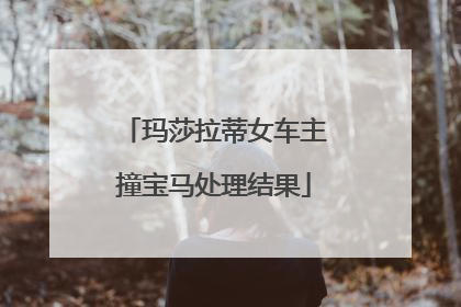 玛莎拉蒂女车主撞宝马处理结果