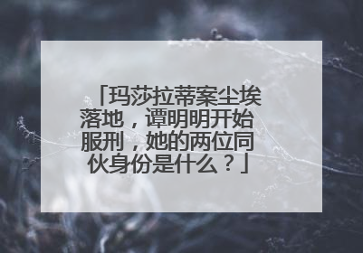玛莎拉蒂案尘埃落地，谭明明开始服刑，她的两位同伙身份是什么？