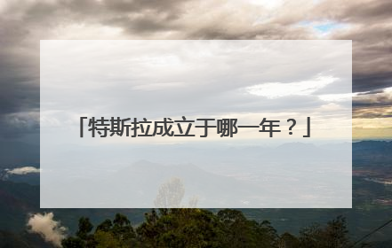 特斯拉成立于哪一年？