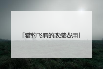 猎豹飞腾的改装费用