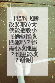 猎豹飞腾改装那位大侠能指教小飞俩驱能改四驱吗？都需要改那里？那里能改？谢谢