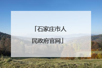 石家庄市人民政府官网