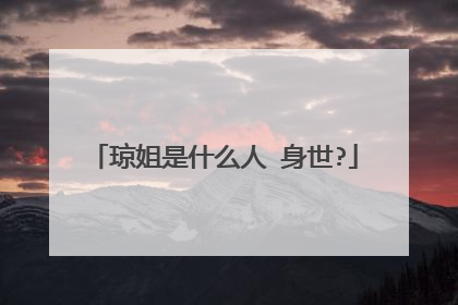 琼姐是什么人 身世?