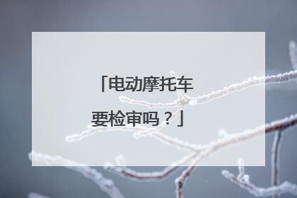 电动摩托车要检审吗？