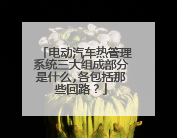 电动汽车热管理系统三大组成部分是什么,各包括那些回路？