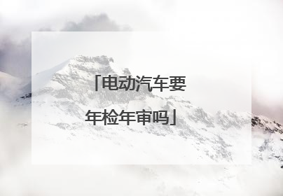 电动汽车要年检年审吗