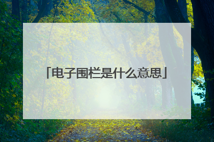 电子围栏是什么意思