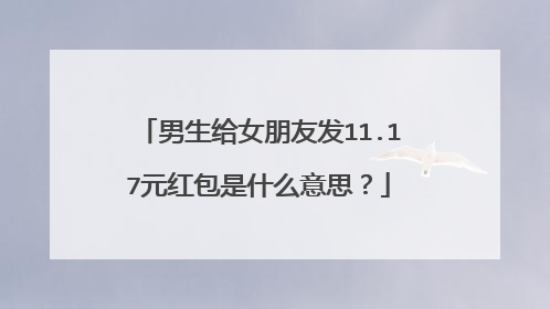 男生给女朋友发11.17元红包是什么意思？