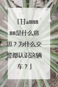 甘a88888是什么意思？为什么交警都认识这辆车？