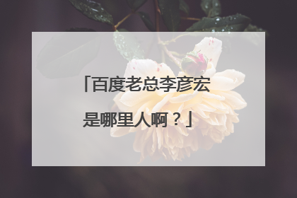 百度老总李彦宏是哪里人啊？