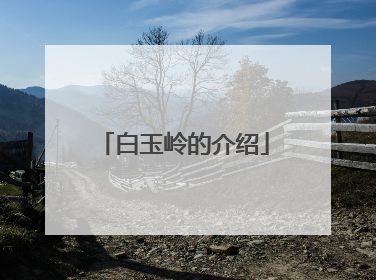 白玉岭的介绍