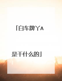 白车牌丫A是干什么的