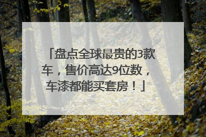盘点全球最贵的3款车，售价高达9位数，车漆都能买套房！