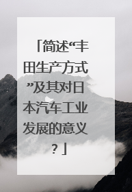 简述“丰田生产方式”及其对日本汽车工业发展的意义？