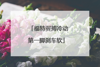 福特翼搏冷动第一脚刹车软