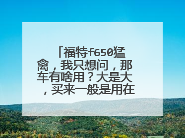 福特f650猛禽，我只想问，那车有啥用？大是大，买来一般是用在哪方面？