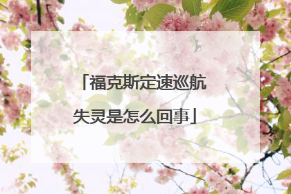 福克斯定速巡航失灵是怎么回事