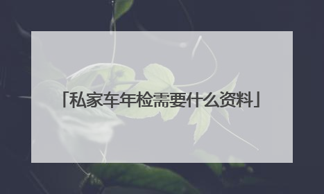 私家车年检需要什么资料