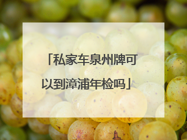 私家车泉州牌可以到漳浦年检吗