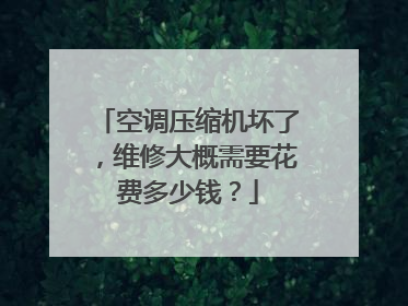 空调压缩机坏了，维修大概需要花费多少钱？