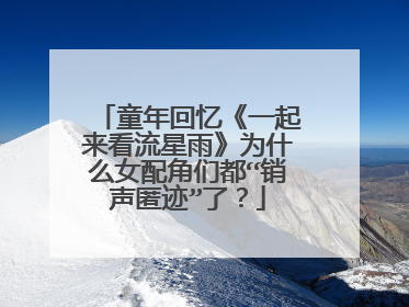 童年回忆《一起来看流星雨》为什么女配角们都“销声匿迹”了？