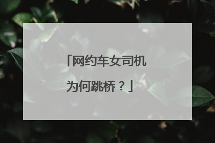 网约车女司机为何跳桥？