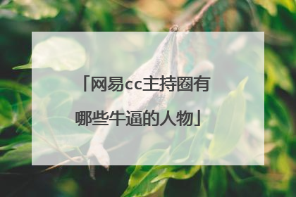 网易cc主持圈有哪些牛逼的人物