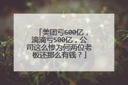 美团亏600亿，滴滴亏500亿，公司这么惨为何两位老板还那么有钱？