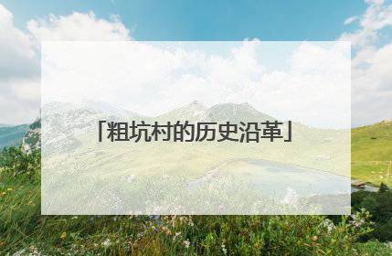 粗坑村的历史沿革