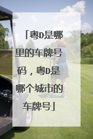 粤D是哪里的车牌号码，粤D是哪个城市的车牌号