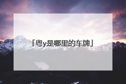 粤y是哪里的车牌