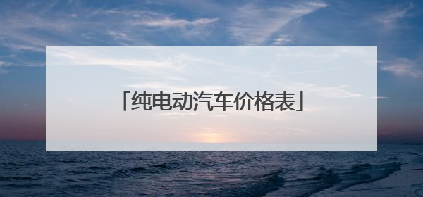 纯电动汽车价格表