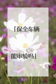 保全车辆能审验吗