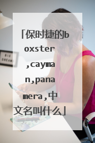 保时捷的boxster,cayman,panamera,中文名叫什么