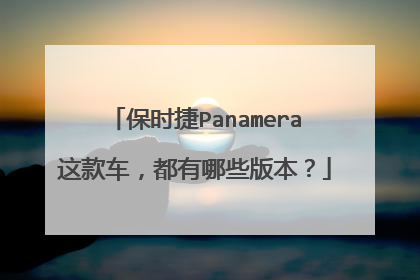 保时捷Panamera这款车，都有哪些版本？