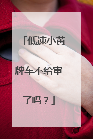 低速小黄牌车不给审了吗？