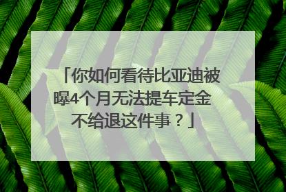 你如何看待比亚迪被曝4个月无法提车定金不给退这件事？