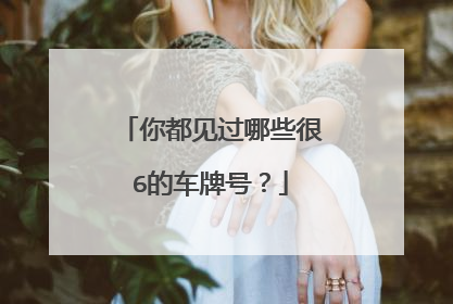 你都见过哪些很6的车牌号？