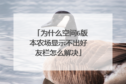 为什么空间6版本农场显示不出好友栏怎么解决