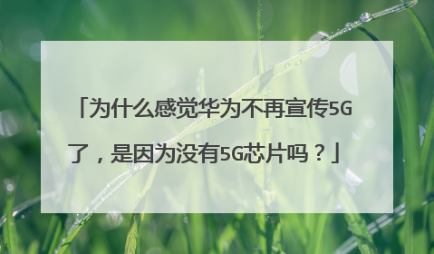 为什么感觉华为不再宣传5G了，是因为没有5G芯片吗？