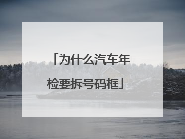 为什么汽车年检要拆号码框