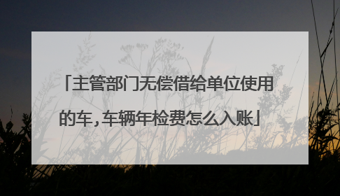主管部门无偿借给单位使用的车,车辆年检费怎么入账