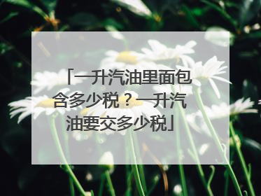 一升汽油里面包含多少税？一升汽油要交多少税