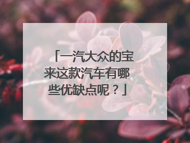 一汽大众的宝来这款汽车有哪些优缺点呢？